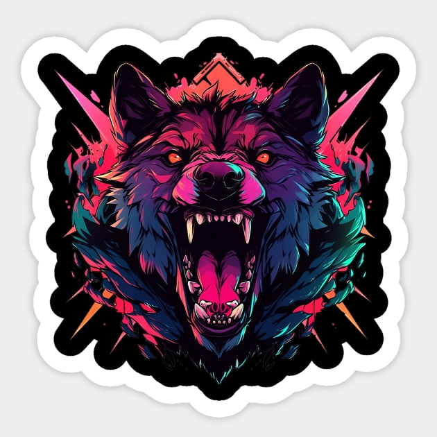 wild wolf Sticker by dorapeterx